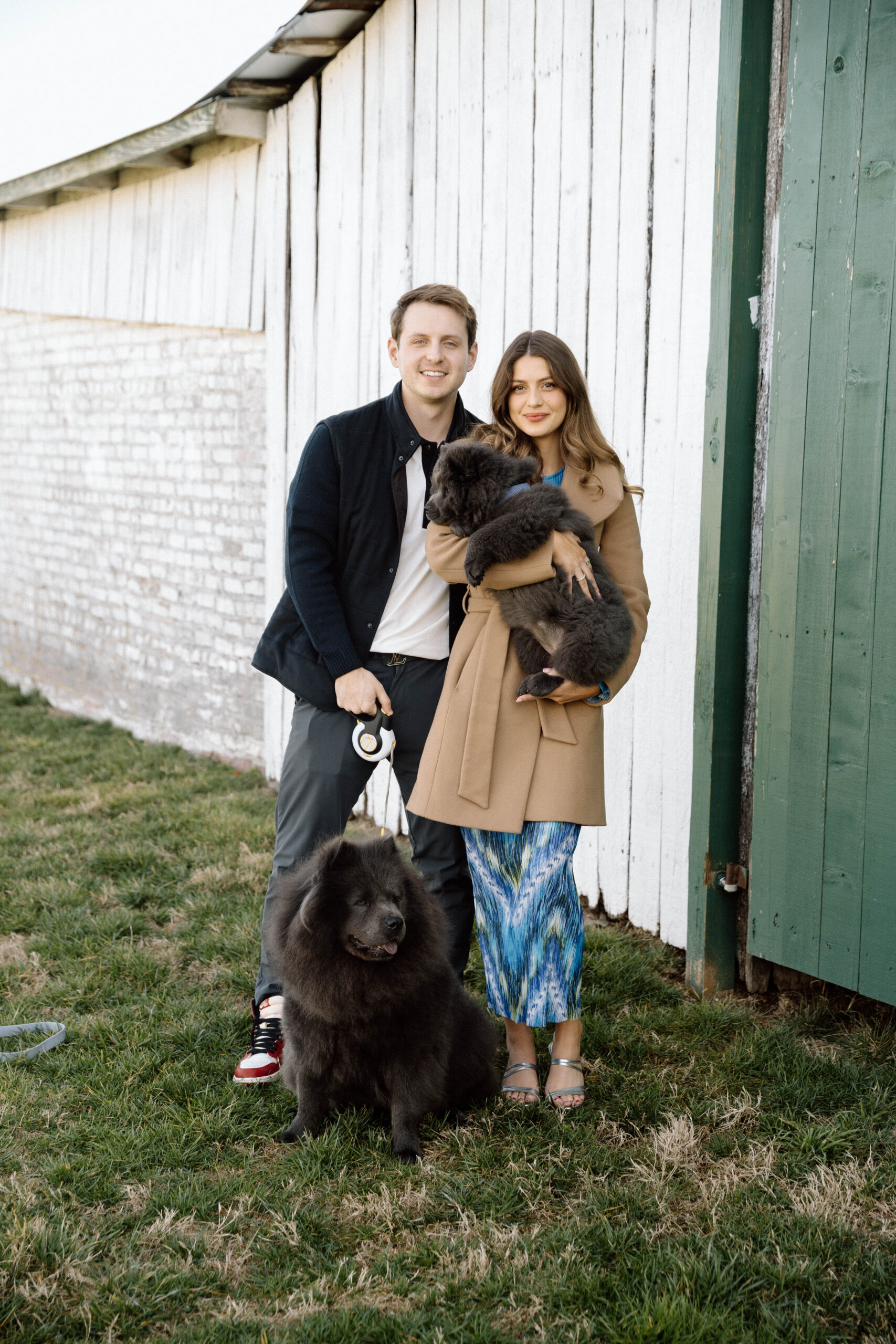 couple during an engagement session at the park at harlinsdale farm in nashville tennessee